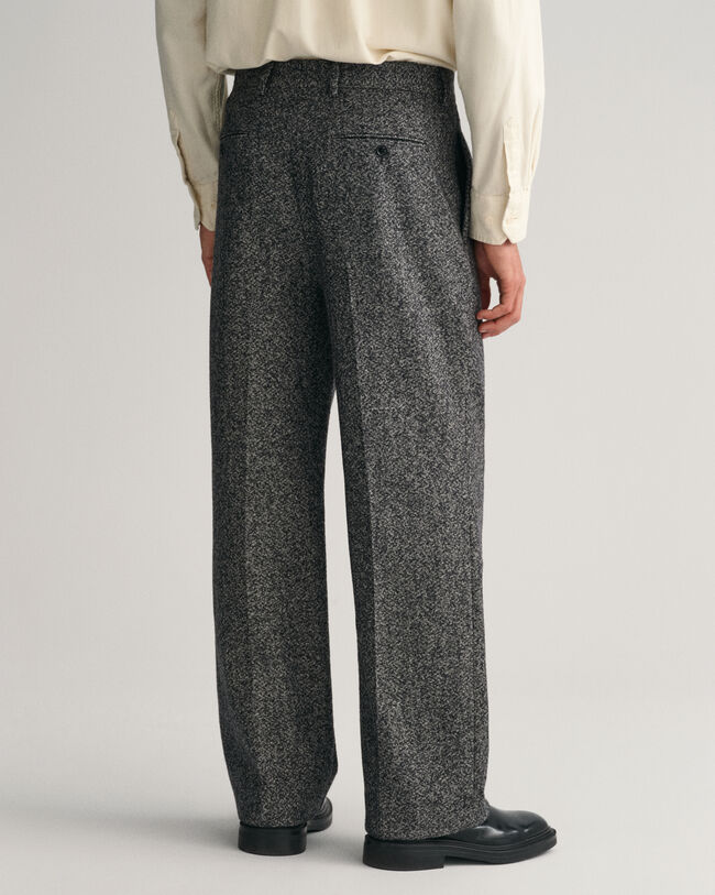 Pantaloni da abito in tweed a gamba larga