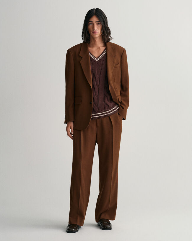 Blazer da abito in crêpe di lana oversize