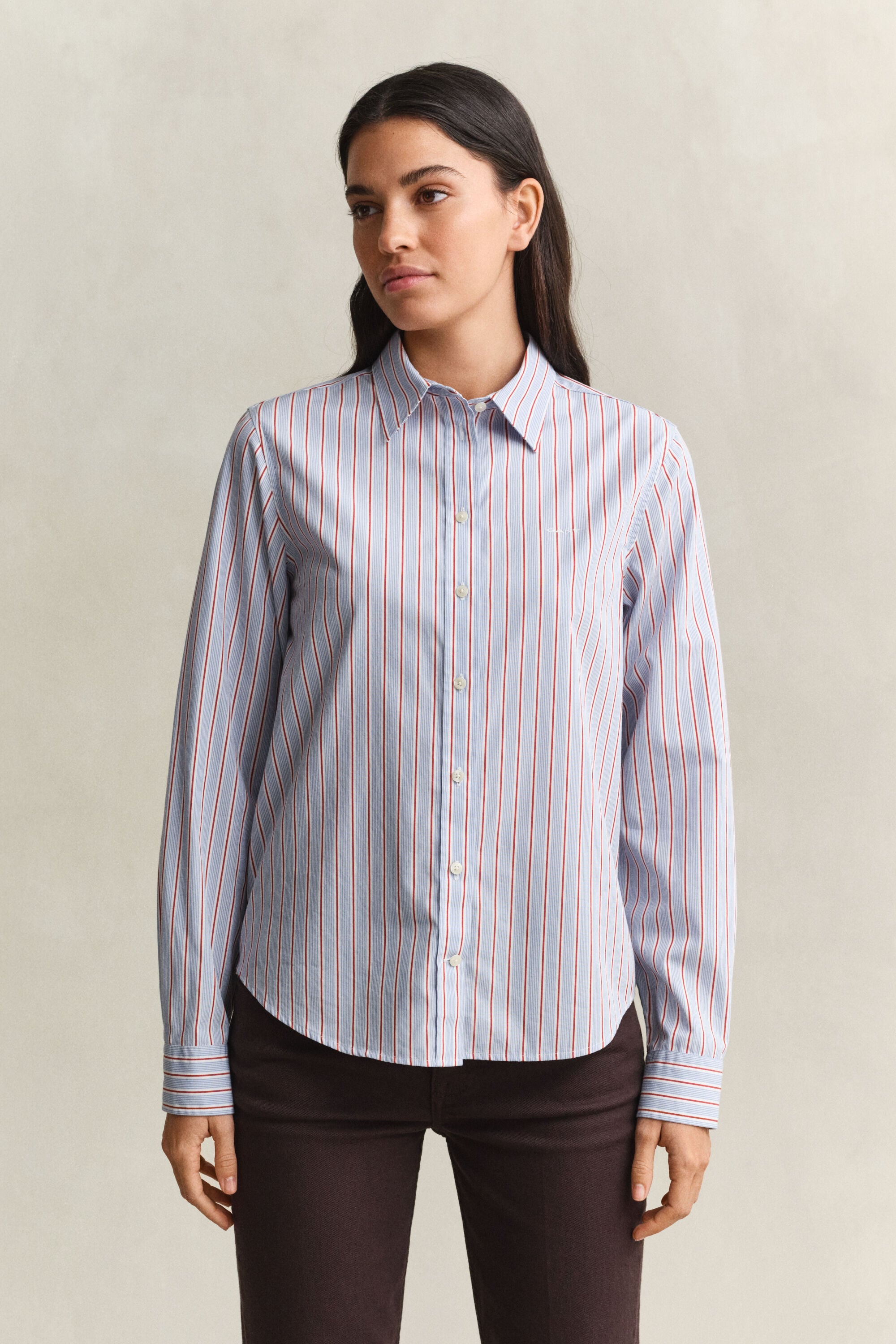 Camicia classica in popeline a righe regular fit