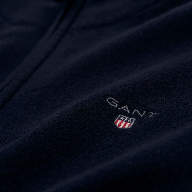 Cardigan con zip in lana d’agnello extrafine