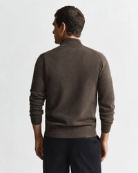 Maglia in lana d’agnello finissima con zip corta