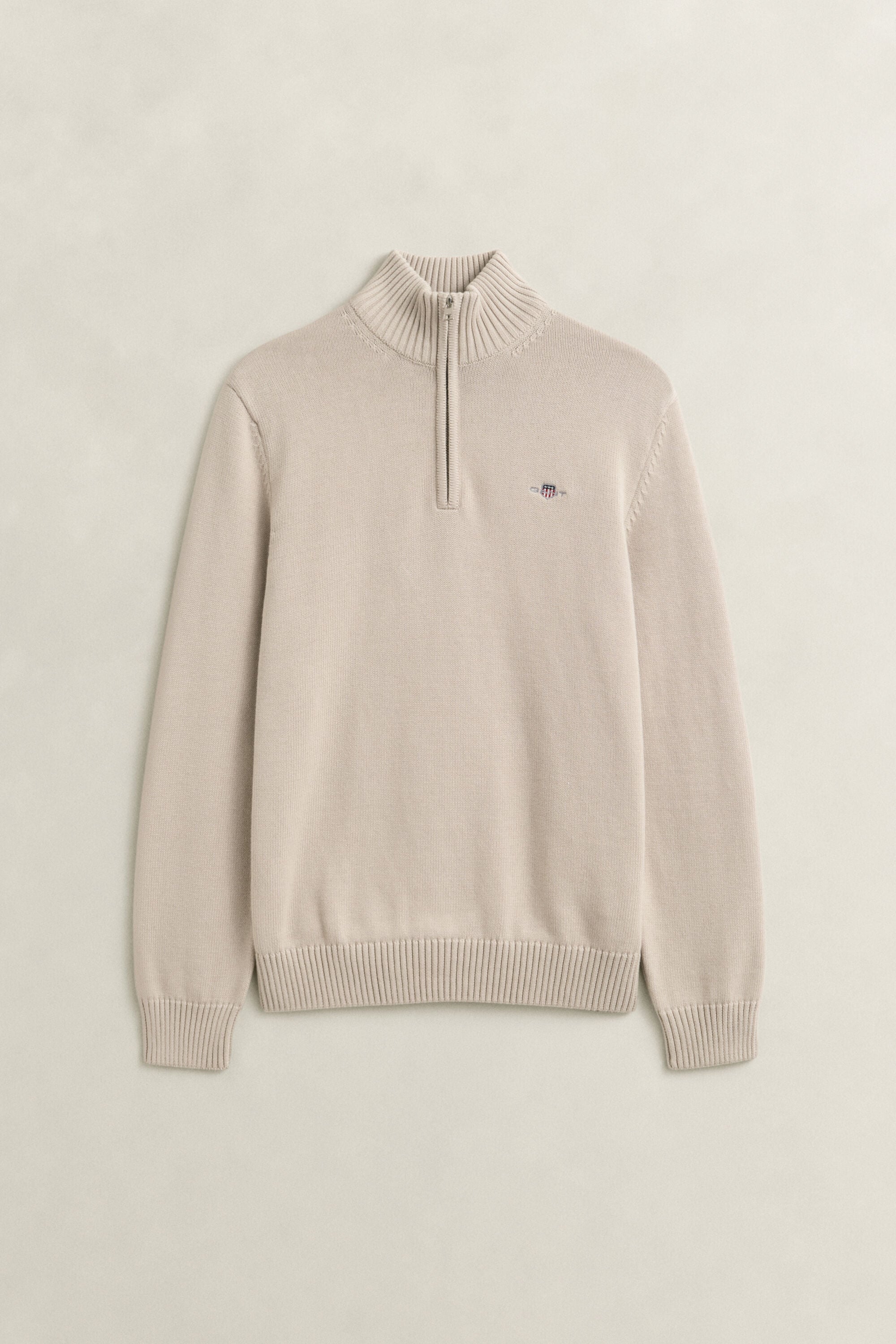 Maglia in cotone casual con zip corta