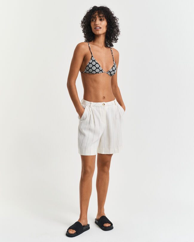 Top bikini a triangolo con stampa Monogram