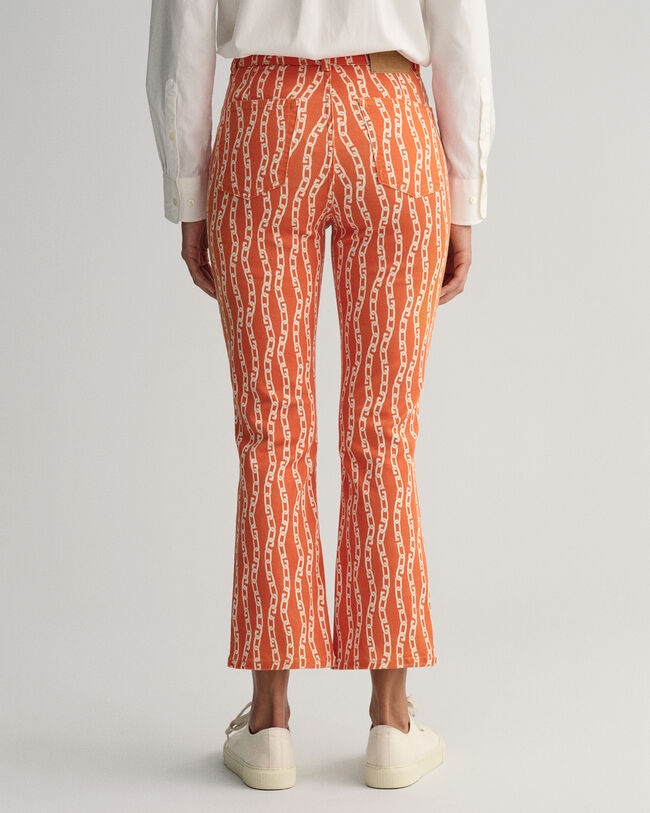 Jeans alla caviglia con stampa a catena