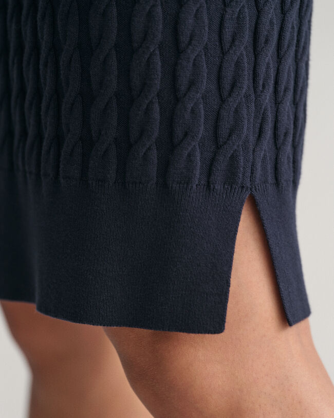 Abito girocollo in cotone elasticizzato a trecce