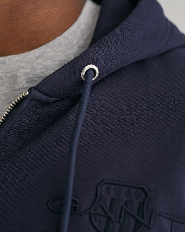 Felpa con zip e cappuccio Tonal Shield