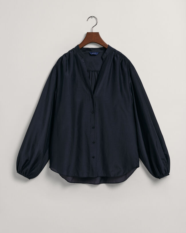 Blusa in misto cotone-seta relaxed fit