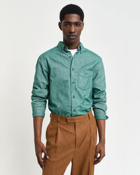 Camicia in flanella con motivo a spina di pesce regular fit