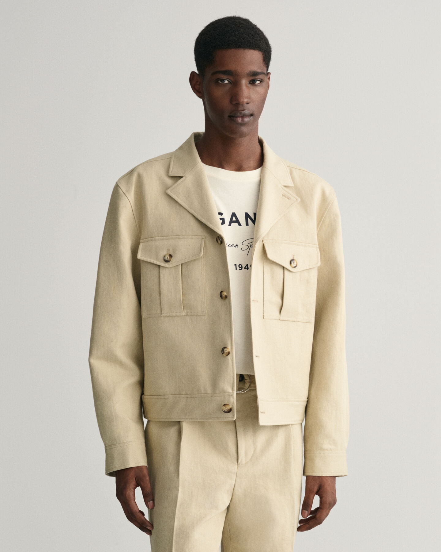 Giacca da abito in lino-cotone relaxed fit