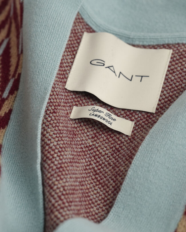 Cardigan con motivo a spina di pesce multicolore