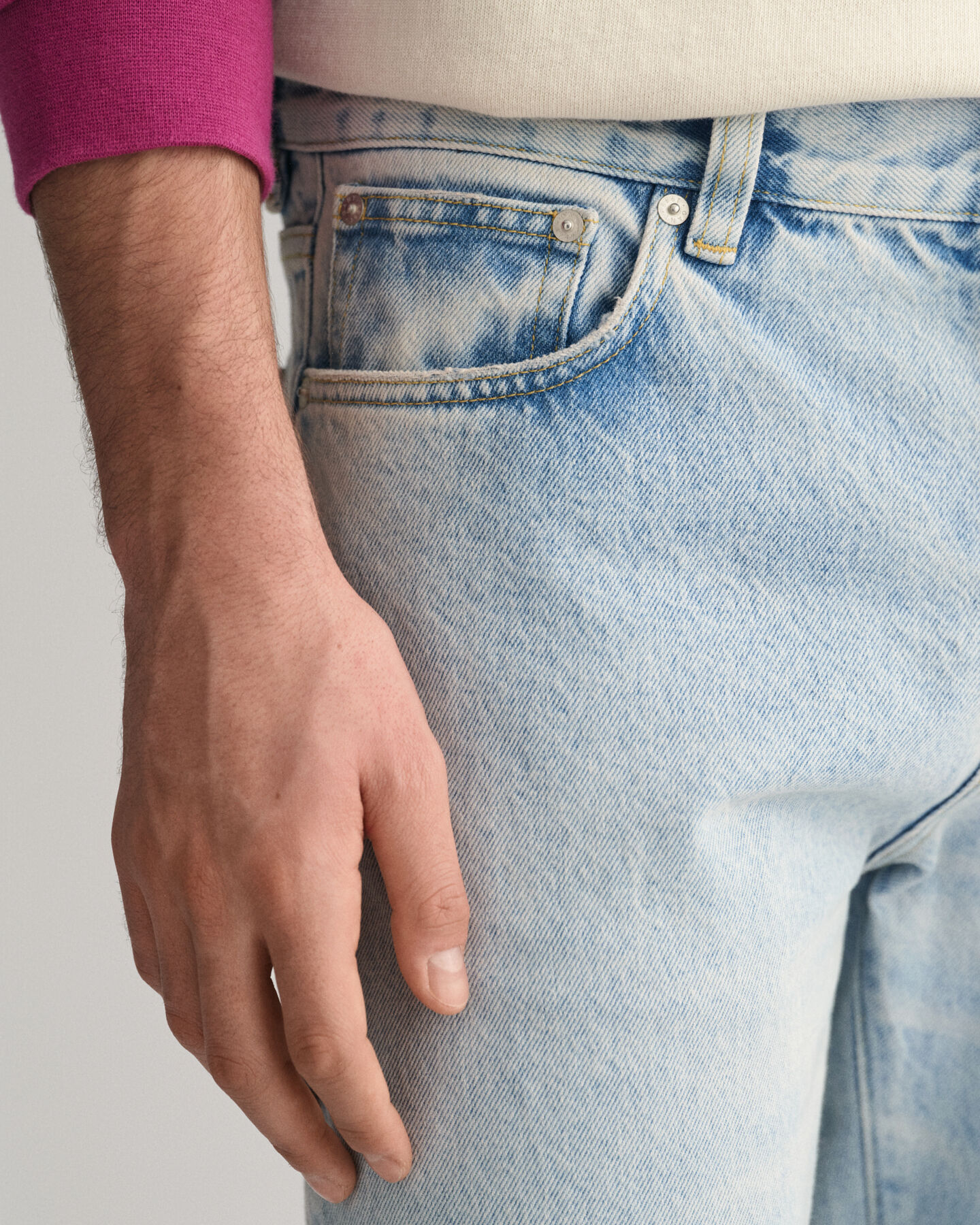 Jeans in denim délavé chiaro loose fit