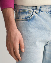 Jeans in denim délavé chiaro loose fit