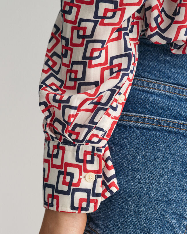 Camicia con stampa geometrica relaxed fit