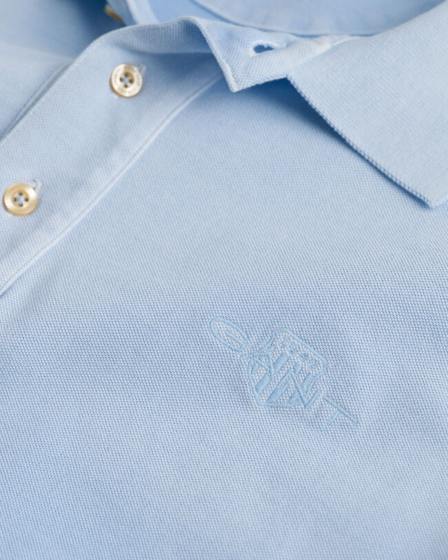 Polo in piqu&eacute; tinto a spruzzo