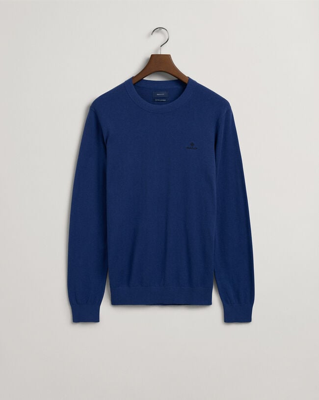 Maglia girocollo in cotone e cashmere