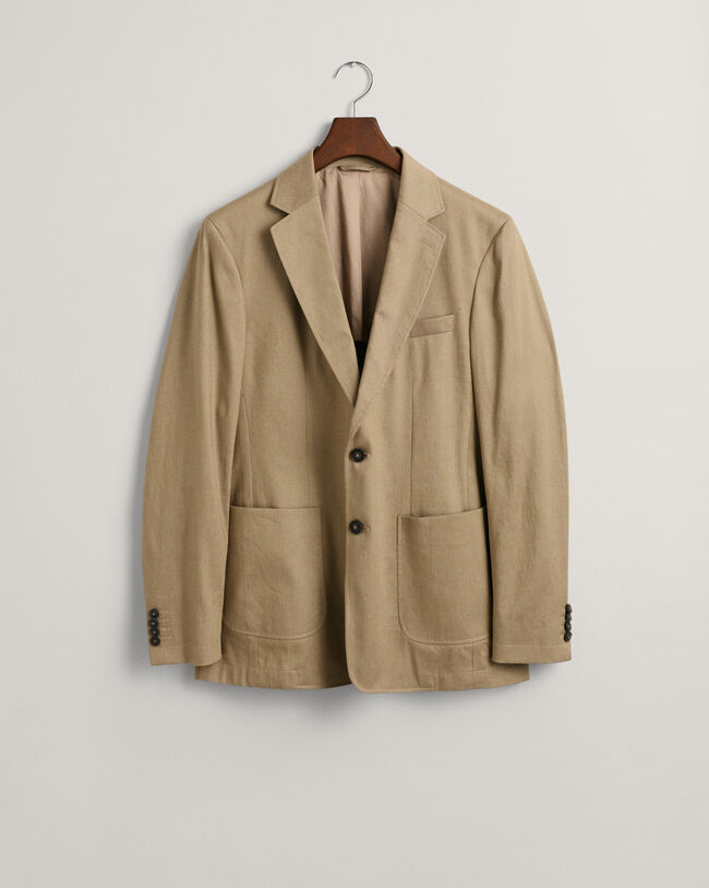 Blazer da abito in misto lino-cotone