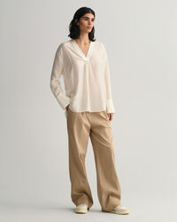 Blusa con colletto alla coreana relaxed fit