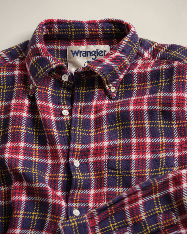 Camicia Wrangler x GANT regular in twill a scacchi