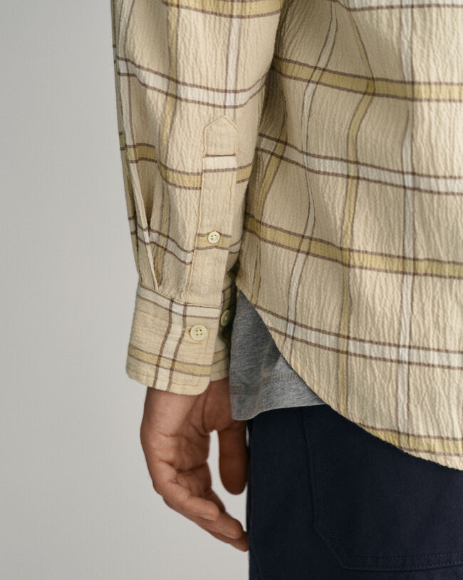 Camicia a quadri testurizzata oversize