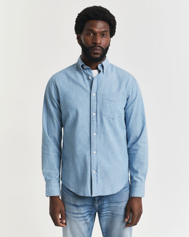 Camicia indaco in chambray regular fit