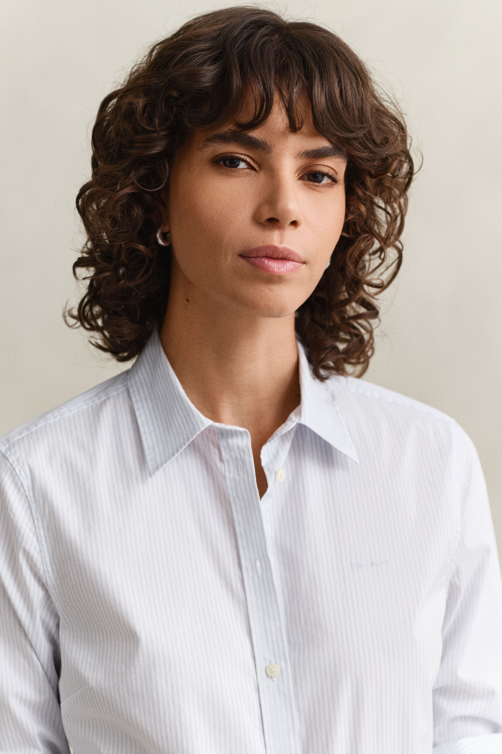 Camicia in popeline a righe slim fit