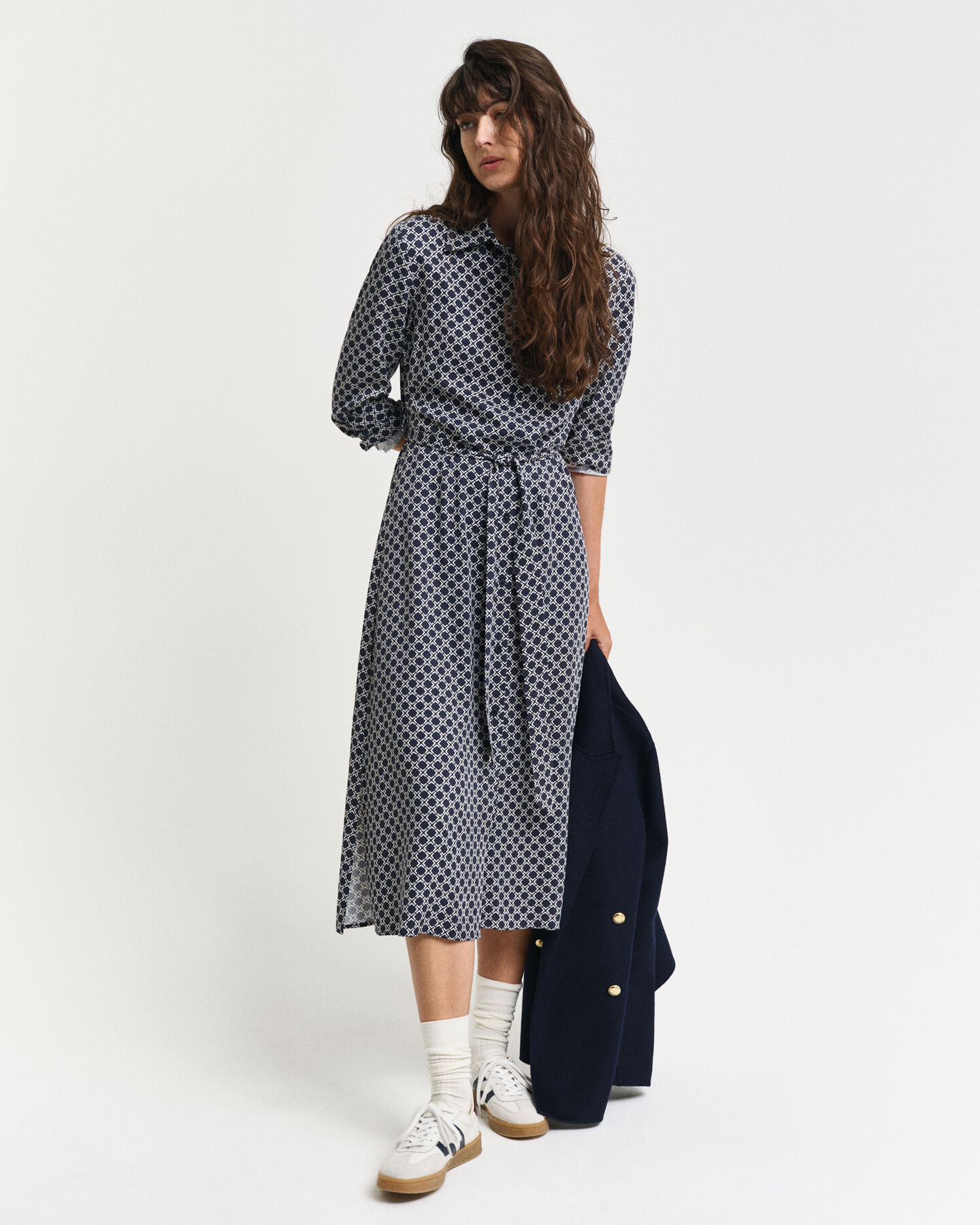 Abito chemisier con stampa geometrica