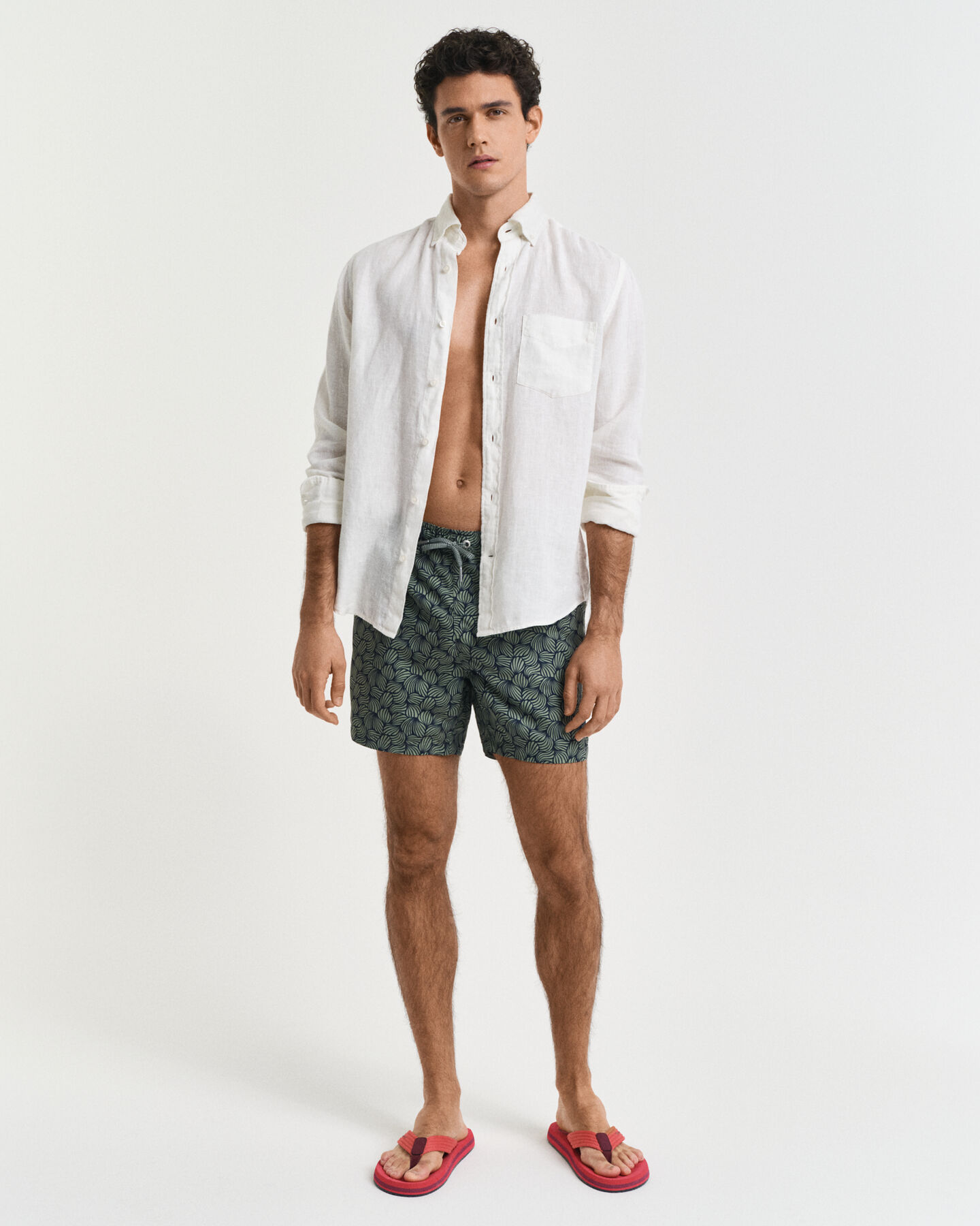 Pantaloncini da bagno con stampa di corda