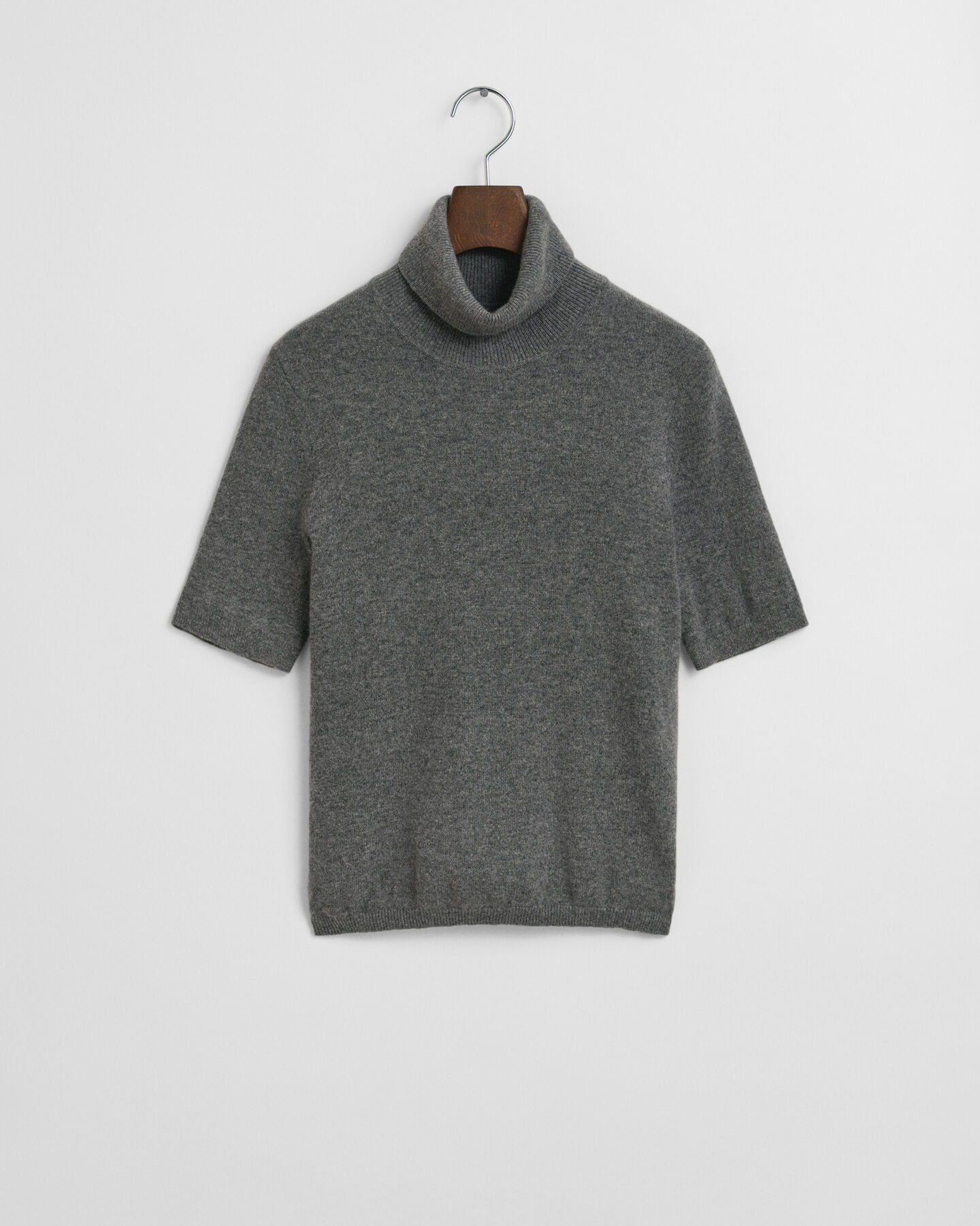 Maglia a collo alto in cashmere a maniche corte