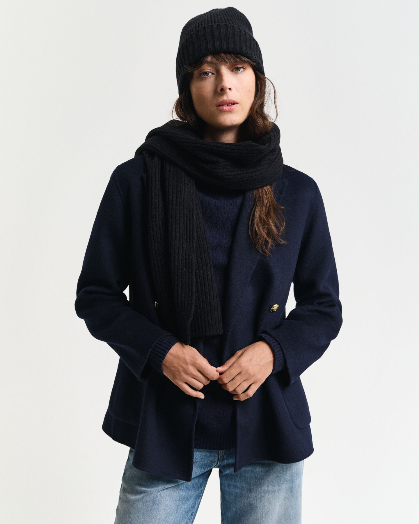  Set regalo berretto e sciarpa con scritta GANT