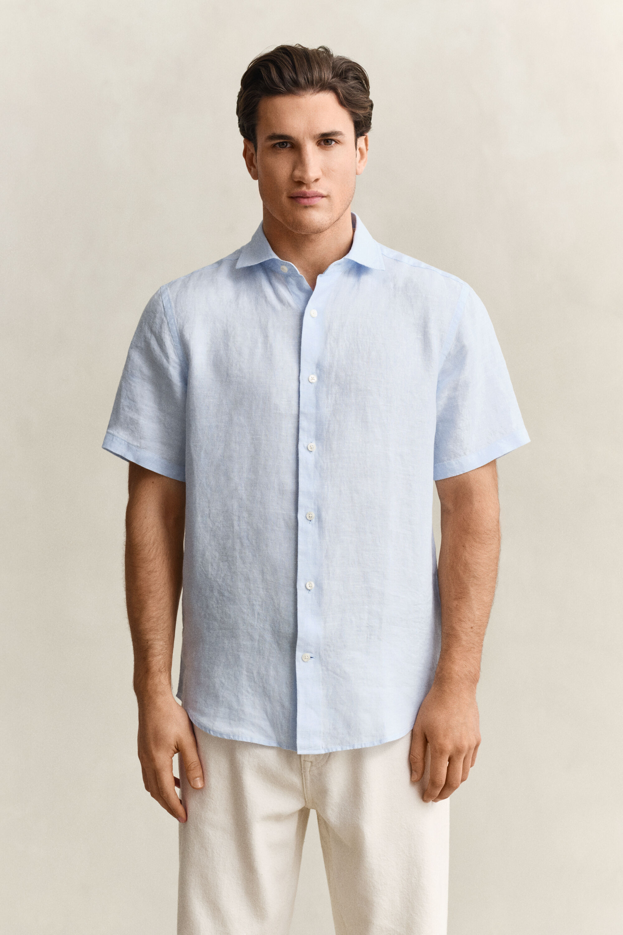 Camicia a maniche corte in lino