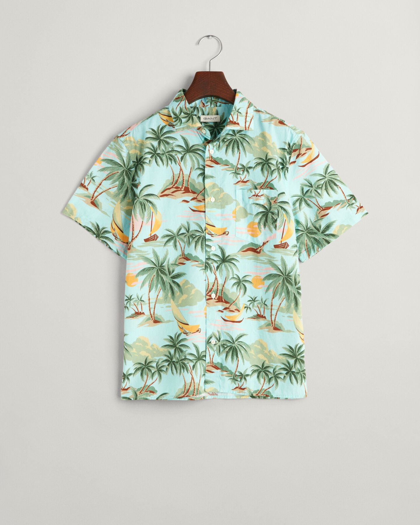 Camicia a maniche corte in cotone Palm Print Teens