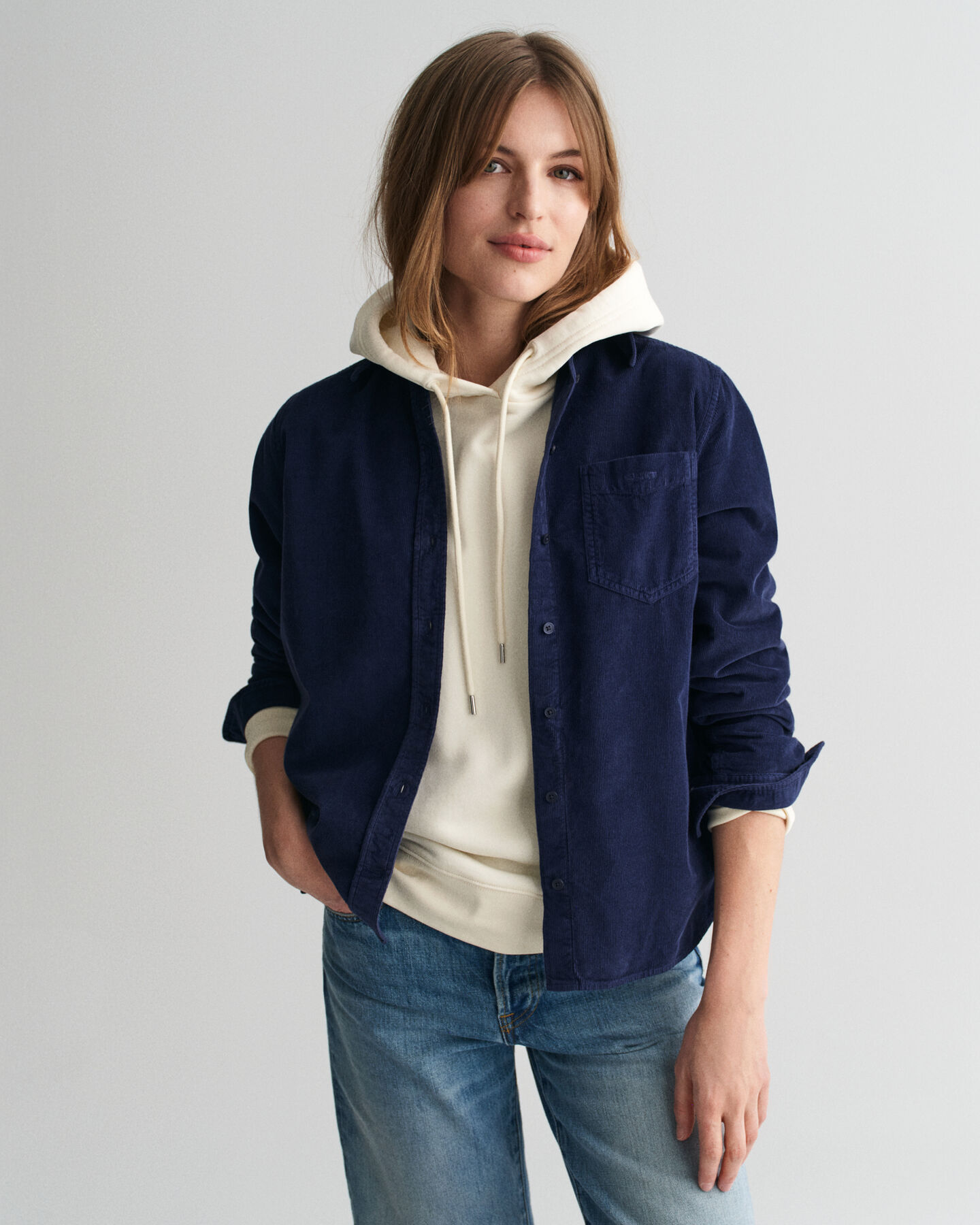 Camicia in velluto a coste regular fit