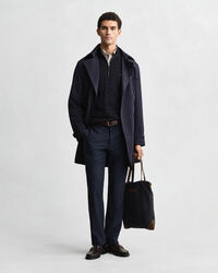 Maglia con zip corta in cotone a trecce