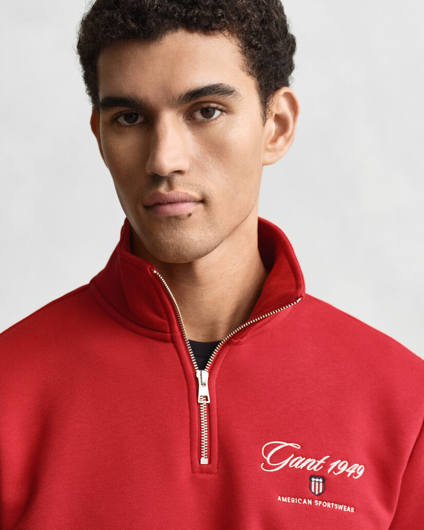 Felpa Graphic con zip corta