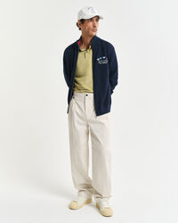 Cardigan con zip e bandiere Nautical