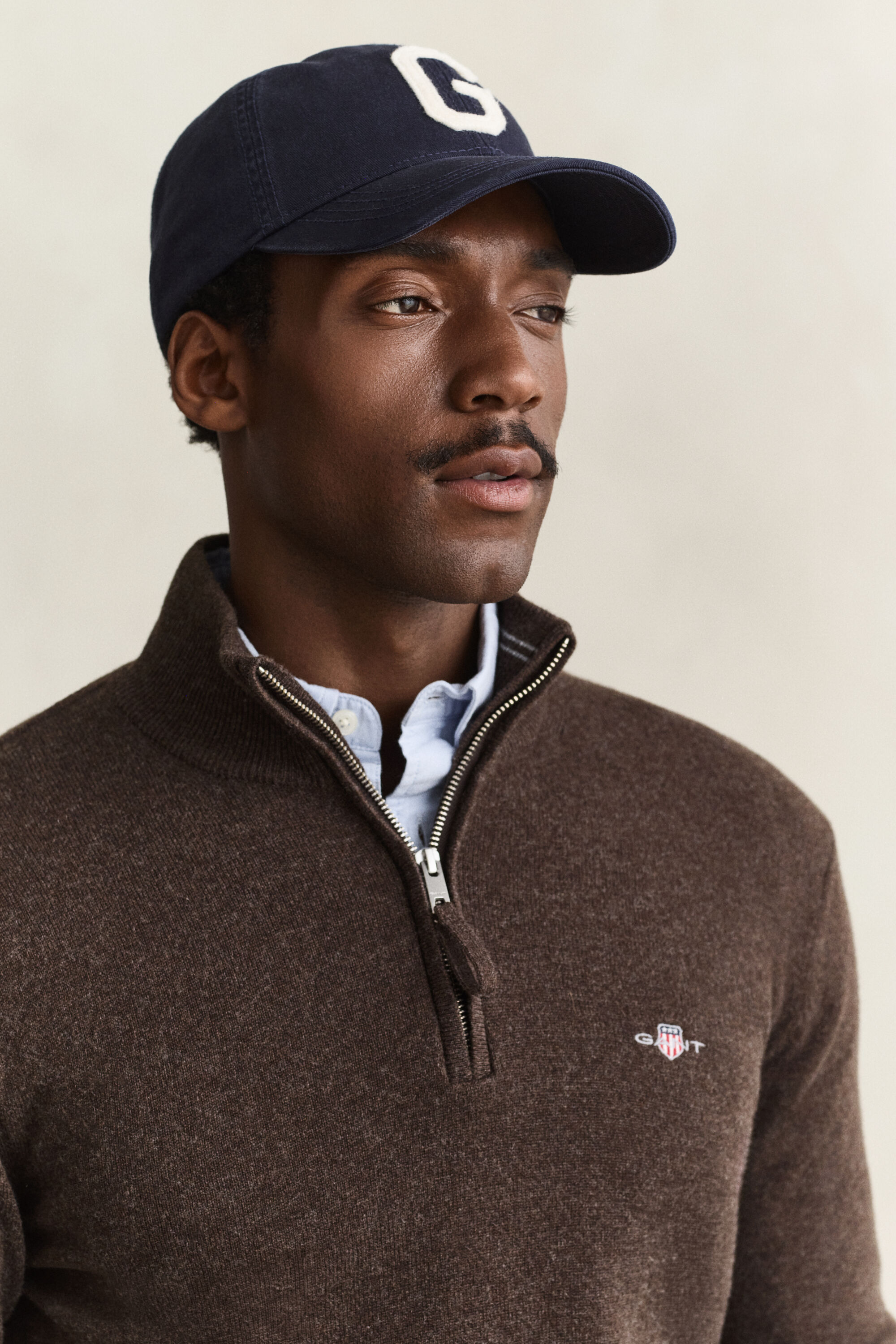 Maglia in lana d’agnello con zip corta