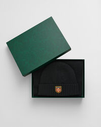 Set regalo berretto e sciarpa in lana con stemma