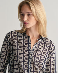 Camicia in seta di cotone G Patterned relaxed fit