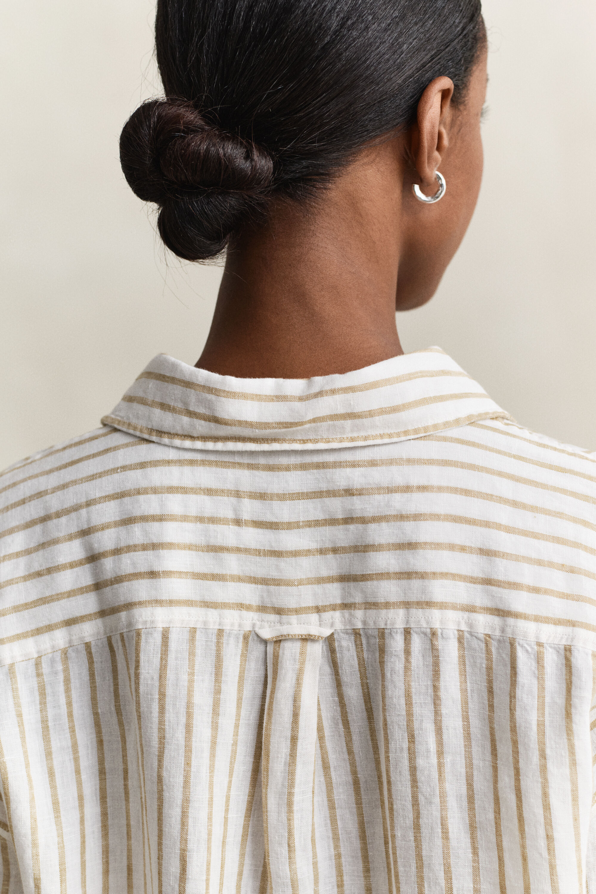 Camicia di lino a righe relaxed fit