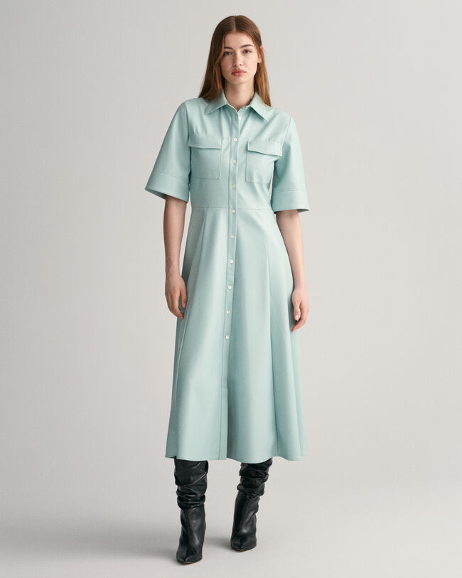 Abito chemisier in finta pelle