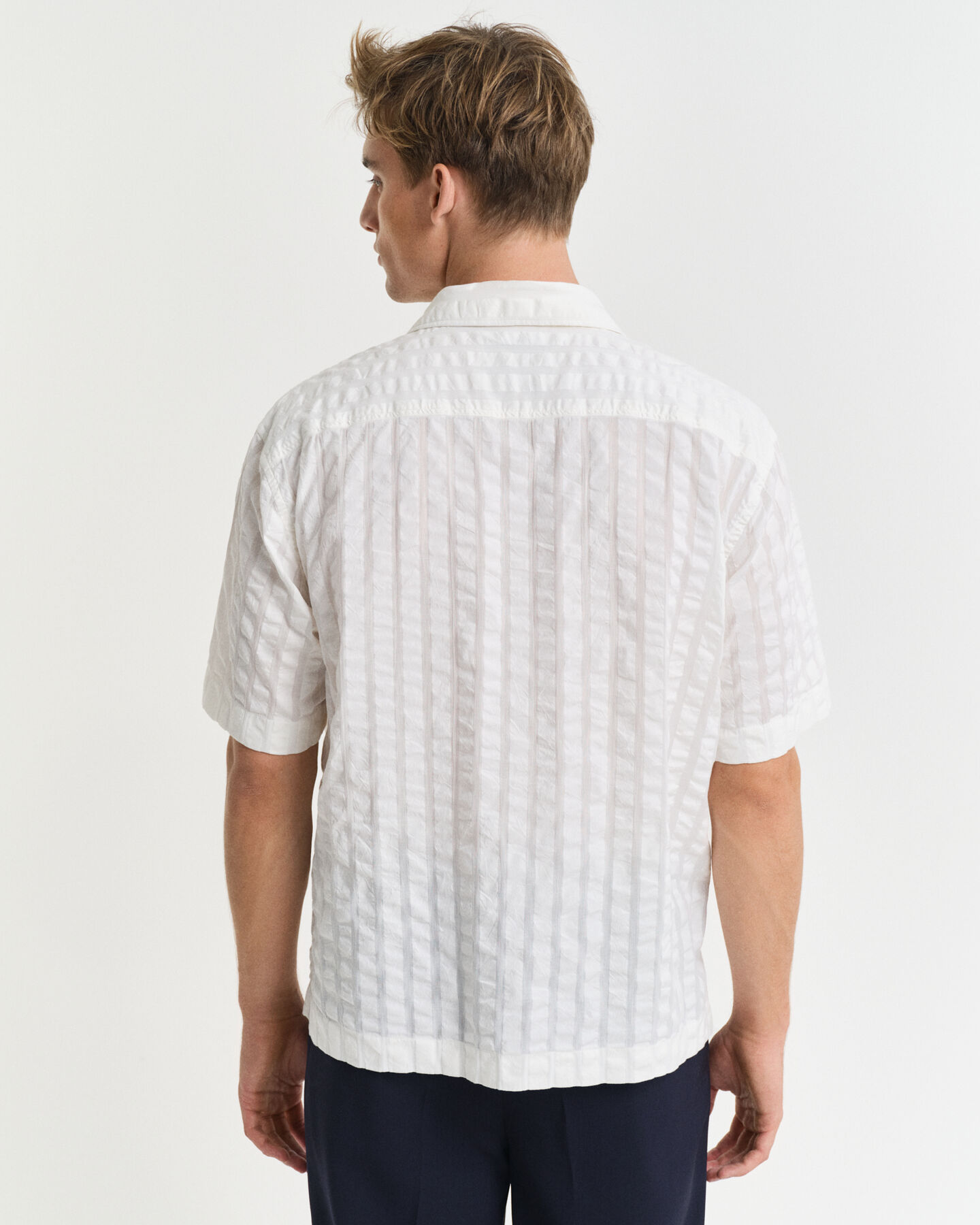 Camicia seersucker a maniche corte relaxed fit