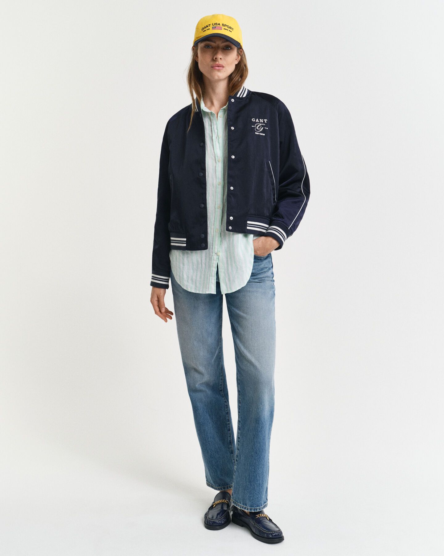 Camicia di lino a righe relaxed fit