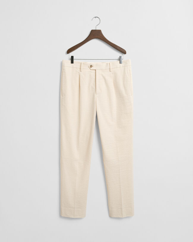 Pantaloni da abito in seersucker affusolati slim fit