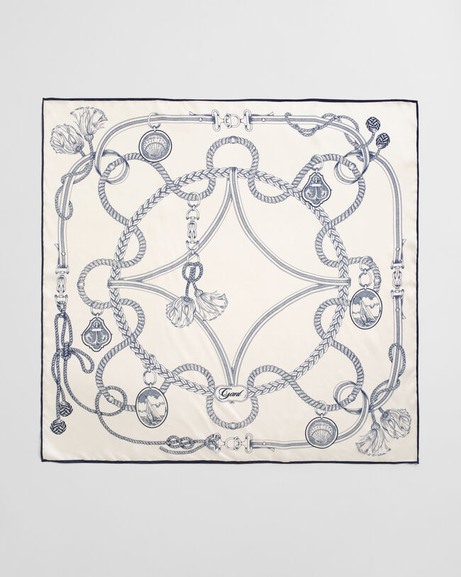 Sciarpa in seta con stampa nautica