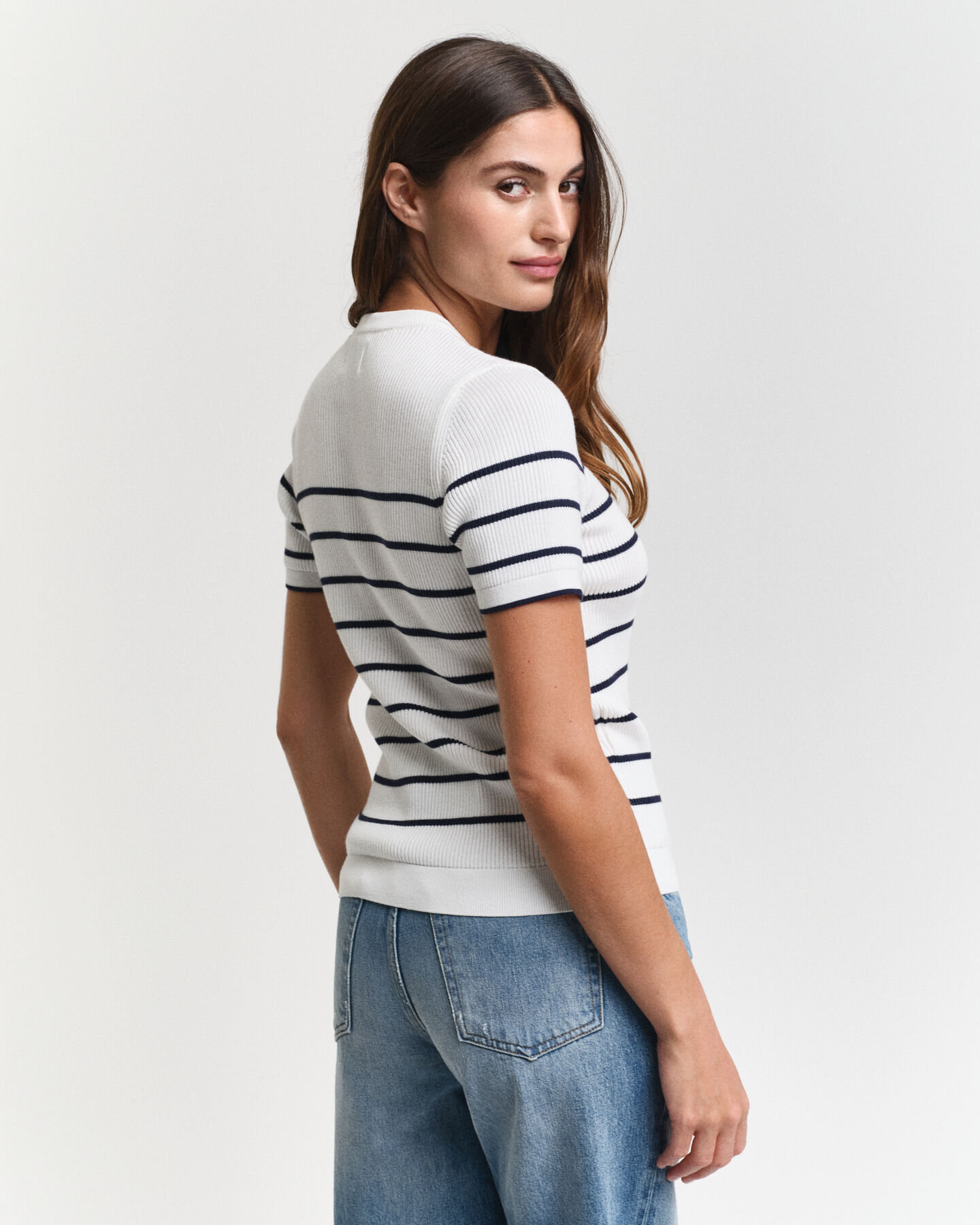 Maglia girocollo Breton a coste