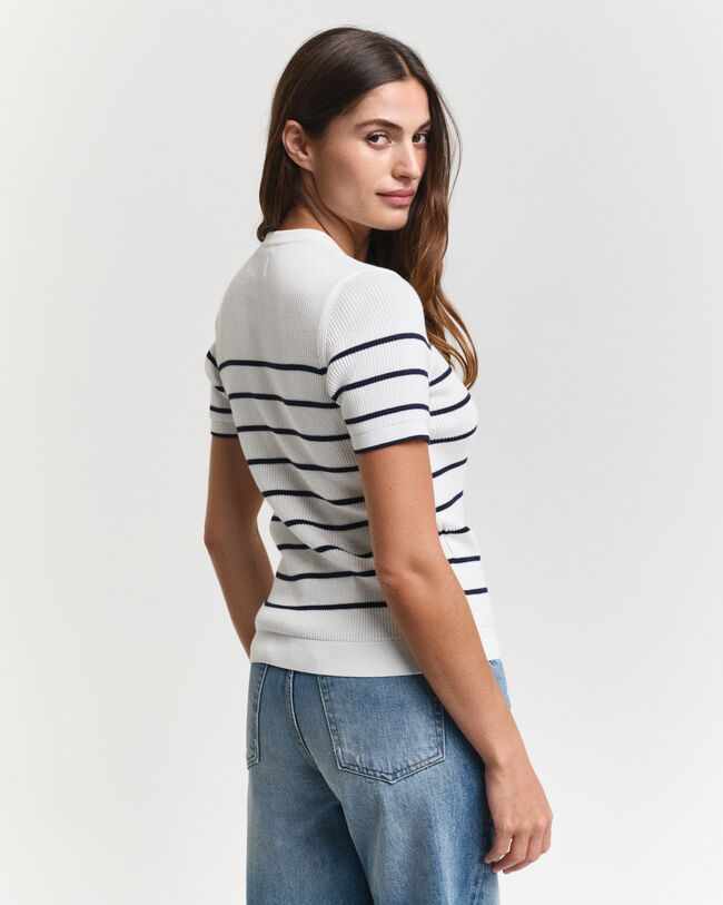 Maglia girocollo Breton a coste