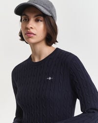 Abito girocollo in cotone elasticizzato a trecce