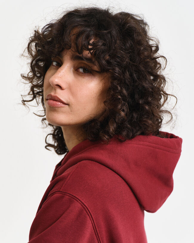 Felpa con cappuccio stampa piccola