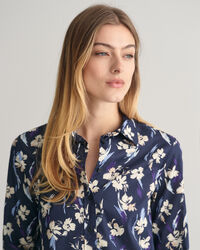 Camicia in misto cotone-voile con stampa Floral regular fit