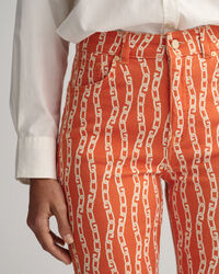 Jeans alla caviglia con stampa a catena